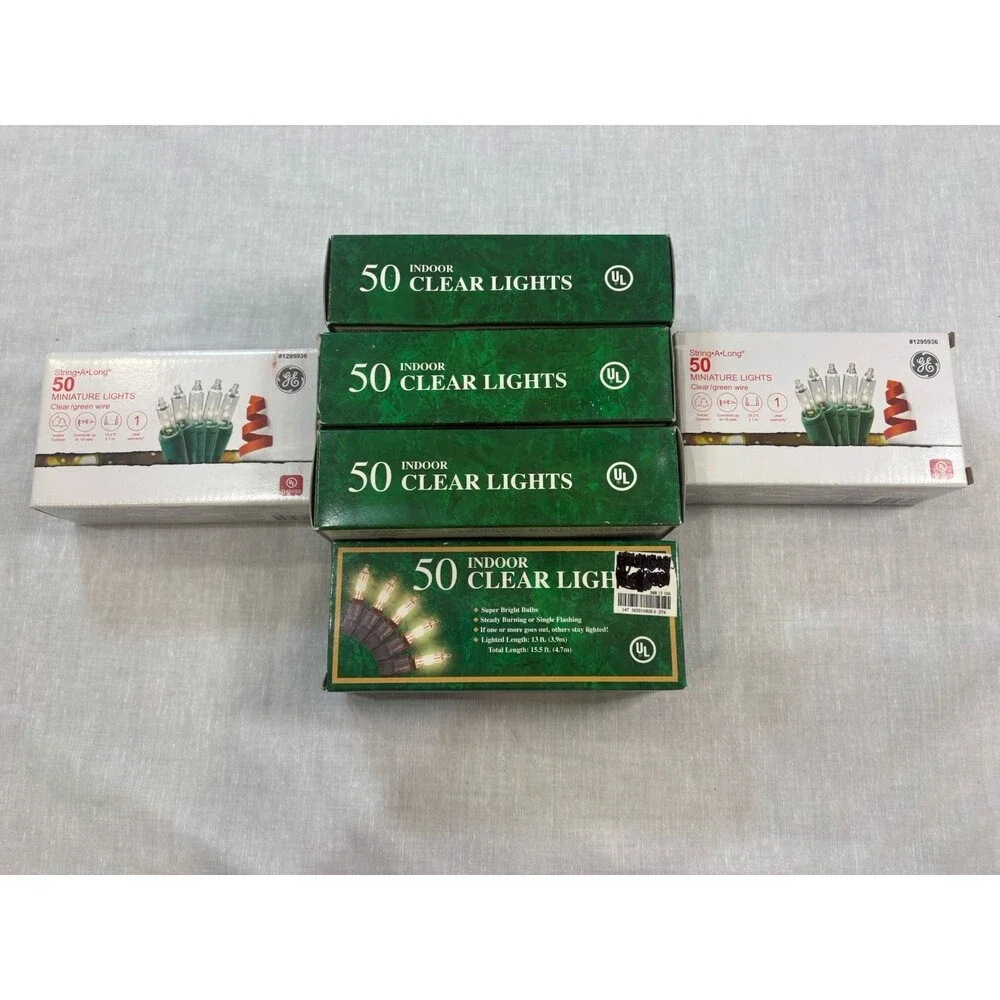 Clear White String Lighting Assorted Brands LOT 6 Boxes Of 50